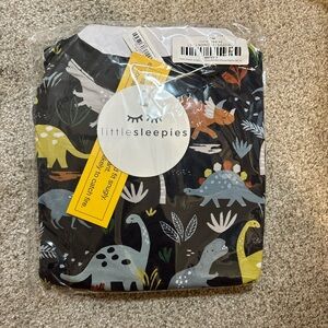 NIB Little Sleepies Navy Jurassic Jungle 4T 2-piece PJ set